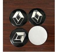 Moyeux de roue,Autocollant de centre de roue, 56.5mm, pour alfa romeo Ford Mitsubishi, capuchon de roue, - Type for renault black