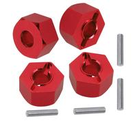 Moyeux de roue avant et arri re en aluminium RC Hex 12 mm Mise niveau 1654 pour 1/10 Traxxas 4X4 Slash Hoss Stampede Rustler 4WD (rouge)