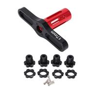 Moyeux de Roue Cannelés à écrous RC, 4 Ensembles Adaptateur Hexagonal 17 MM Combinateur D'extension de Moyeux Fiable pour Voiture Traxxas 5353X E-REVO Summit 1/10 RC(Le Noir)