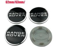Moyeux de roue,Centre de roue avec logo Land Rover, 62mm 63mm, 4 pièces, couvercle cache-moyeu pour LAND ROVER, LR3 - Type Black -B