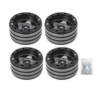 Moyeux de roue RC en aluminium CNC de 1,9 pouces |Conception pondérée pour un centre d'équilibre inférieur |Remplacement de chenille à l'échelle 1/10 / Compatible SCX10 |Ensemble (Gray)