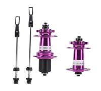 Moyeux de vélo 32 trous en alliage d'aluminium, engrenages planétaires unidirectionnels, moyeu à dégagement rapide, 2 moyeux avant, 4 moyeux arrière pour les amateurs de VTT (Violet)