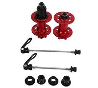 Moyeux de Vélo Tout Terrain, Set de Libération Rapide 32 Trous, Alliage d'Aluminium Durable, 6 Griffes - Roulements Étanches, Précision et Longévité, Pour VTT 11/12 Vitesses (Rouge)