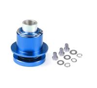 Moyeux de Volant 3 Hole 360 Degree Car Steering Wheel Quick Release Hub Adapter Aluminum Auto Quick Hub Boss Kit BLNETU(Blue)