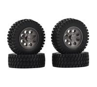 Moyeux Pneus Voiture Rc Compatible avec D90 TF2 pour Tamiya CC01 LC70 pour LC80 pour MST pour JIMNY 1/10 RC Voiture sur Chenilles 4 Pièces 1.55 Jantes en Métal Beadlock Jeu De Pneus