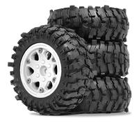 Moyeux Pneus Voiture Rc Compatible avec Mjx H12y+ pour Tamiya Cc01 D90 D10 pour Hsp pour HPi pour Tamiya 1/10 1/12 Crawler Car, 4 Pneus en Caoutchouc De 1,9 Pouce Et Jantes en Plastique