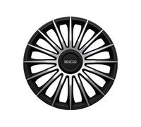 Sparco Enjoliveurs Treviso - 13-pouces - Noir/Argent - Set de 4 pièces