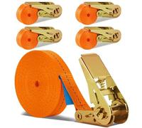 MOYKSRR 4 Pièces Sangle à Cliquet, Sangle d'Arrimage avec Tendeur, Sangle a Cliquet 6M x 25MM, Sangle d'Arrimage à Cliquet - Charge Maximale 800 kg pour Moto, Cargaison, Remorque, Camions, Bagages