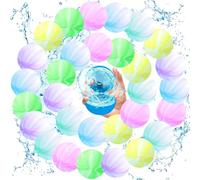MOYKSRR Bombe a eau Réutilisable, 30pcs Ensemble Combo Bombe à Eau, Bombe a Eau Ballon, Balles d'eau en Silicone, Bombe à Eau Remplissage Rapide pour Jardin, Plage, Jouets Fête de La D'été (01)