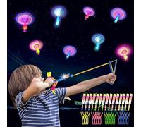 MOYKSRR Jouets LED Lumineux Helicoptere, 15 Pièces Jouet LED de Fronde, Lumineux Catapulte Volant Jouet, Jouets Lumineux, Jouets de Fronde de Fête pour Enfants Anniversaire