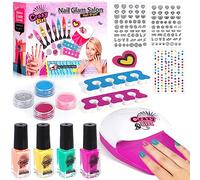 MOYKSRR Kit Manucure pour Enfant, Kit Vernis Enfant Pour Maquillage, Autocollants de vernis à ongles pour enfants, jouets de cadeau d'anniversaire de Noël pour filles pour 6 7 8 9 10 11 12