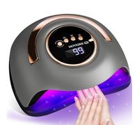 MOYKSRR Lampe UV Ongles Gel, 180W Lampe UV LED Ongles Gel Vernis, Portable Séchoir à Ongles Professionnel, LCD Ecran, Capteur Automatique, Base Amovible, 4 Minuteries 10/30/60/99s pour Tous Les Gels