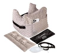 MOYOAMA Ensemble : mastectomie OG gris à pois suisses, coussin de ceinture de sécurité, cordon de serrage, avec pack froid