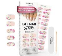 MOYOU LONDON Autocollants auto-adhésifs pour ongles en Gel Semi-durci, lampe UV/LED requise, 20 enveloppes de vernis à ongles en Gel, autocollants pour Nail Art - Flower Bouquet