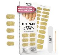 MOYOU LONDON Autocollants auto-adhésifs pour ongles en Gel Semi-durci, lampe UV/LED requise, 20 enveloppes de vernis à ongles en Gel, autocollants pour Nail Art - Golden Hour