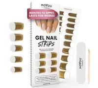 MOYOU LONDON Autocollants auto-adhésifs pour ongles en Gel Semi-durci, lampe UV/LED requise, 20 enveloppes de vernis à ongles en Gel, autocollants pour Nail Art - Golden Tips