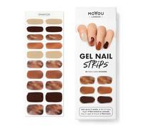 MOYOU LONDON Autocollants auto-adhésifs pour ongles en Gel Semi-durci, lampe UV/LED requise, 20 enveloppes de vernis à ongles en Gel, autocollants pour Nail Art - Whiskey Sour