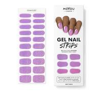 MOYOU LONDON Autocollants auto-adhésifs pour ongles en Gel Semi-durci, lampe UV/LED requise, 20 enveloppes de vernis à ongles en Gel, autocollants pour Nail Art - Deep Purple