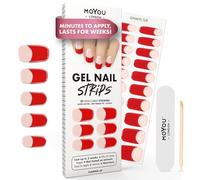 MOYOU LONDON Autocollants auto-adhésifs pour ongles en Gel Semi-durci, lampe UV/LED requise, 20 enveloppes de vernis à ongles en Gel, autocollants pour Nail Art - Flaming Lip