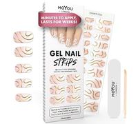 MOYOU LONDON Lot de 20 bandelettes de gel semi-durcies de Noël - Imperméables, durcissent à la lumière du soleil ou sous une lampe UV/LED, durent jusqu'à 2 semaines et plus, extensibles, faciles à