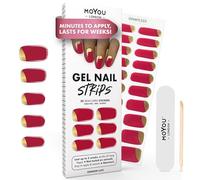 MOYOU LONDON Semi Cured Gel Strips - 20 Pcs. Christmas Wraps for Salon-Quality Manicure - Works With Any UV Lamp - Easy to Apply, Trim, & Remove Gel Stickers