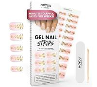 MOYOU LONDON Strips Gel Semi-Cured - 20 Pièces Emballage de Noël pour Manucure Professionnelle Compatible avec Toute Lampe UV Application Facile, Trimmable et Retirable