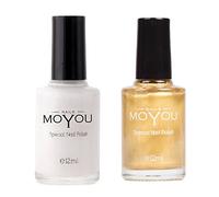 Moyou Stamping Nail Art Vernis à Ongles Blanc Or