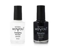 Moyou White Night Lot de 2 Vernis à ongles Noir et Blanc, parfait pour le nail art