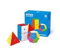 MoYu MFJS WCA Set Pédagogique Non-Cubique (Pyraminx/Skewb/Megaminx/Square-1) - Coffret Cadeau de Puzzles Magiques sans Autocollants (Non-Cubes MFJS WCA)