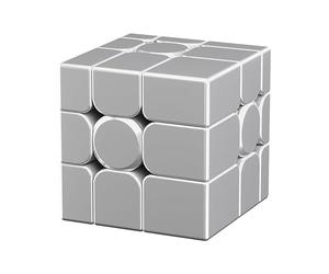 Moyu Mirror Cube V2, 3x3 Magnetic Stickerless Cube 3x3x3 Magic Speed Cube Original, 3D Puzzle Magic Cube Ball-Core Magnetic UV Coated Version for Kids, Teenagers (Silver)