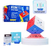 MOYU RS3M V5 Dual Adjustment 3X3 Speed Cube Cube Magique sans Autocollant Soyeux et Couramment Compétitif pour Les Amateurs de Cubes (Magnetic Dual Adjustment Version)