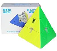 MoYu WeiLong Pyraminx Cube de vitesse magnétique | Noyau à double réglage, 5 réglages de force magnétique et 8 paramètres de compression | Puzzle Pyraminx à rotation rapide de qualité supérieure