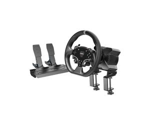 Moza Racing RS053 : Volant + Pédales USB pour PC, Xbox One, Xbox Series S/X, Angle 360°, Aluminium Noir 280mm, Compatible ES/CS/KS/TSW/SRP/HBP/HGP