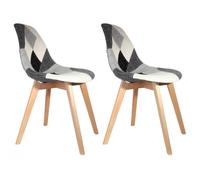 MOZAIK - Lot de 2 Chaises Scandinaves Noires et Blanches -