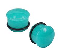 Mozambique Amazonite Pierre naturelle oreille plug oreille Gauge Noble Tempérament simple Flare Tunnel Oreille Expander (Gauge=11/16"(18mm))