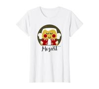 Mozart Kawaii T-Shirt Graphique avec Valeur, Femme, Blanc, XL