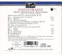Mozart Sonate N°11 K 331 Alla Turca Sonate N°12 K 332 Das Butterbrot La Tartine De Beurre Kv 6 A 284n C.27.0 + 9 Variations Sur Un Menuet De Duport K 573 Par Justus Frantz Piano