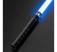 MOZC Sabre Laser, Sabre Laser Enfant avec 15 Couleurs, Sabre Laser Duel pour 4 Modes et Sons, Sabre Laser Enfants à Chargement USB-C, Que la Force Soit avec toi(Noir) ((2.0) 1PC)