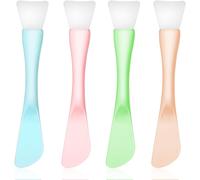 Mozeat Lens Lot De 4 Pinceaux De Masque En Silicone Double Face - Applicateur Réutilisable - Spatules De Maquillage Flexibles Pour L'application De Crème De Soin De La Peau - Masques D'argile