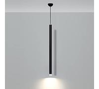 Mozeny LED Long Tube Lustre en Aluminium Cristal Tête Pendentif Lumière Îlot De Cuisine Suspension Lampe Noir Minimaliste Suspension Lumière Chevet Lumière Ambiante Chambre