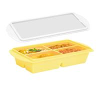 Mozeuu Moules Congélation Silicone - 2 Pièces Grands Récipients Alimentaires | à Cubes pour Soupe avec Couvercle,Idéal pour Sauces Bouillons Restes et Préparation de Repas -