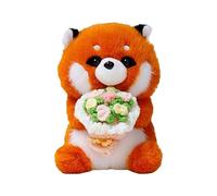 Mozeuu Peluche Animale | Tenant Un Bouquet - Peluche Cadeau Saint-Valentin | pour Femme Fille Mère - Cadeaux Noël Anniversaire Mariage Saint-Valentin