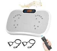 Moziel Plateforme Vibrante Perte de Poids, Plaque Vibrante Oscillante avec Moteur Puissante, 99 Vitesses Réglables, Haut-Parleur Bluetooth, Port USB - Blanc