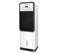 MOZIMO Ventilateur avec refroidissement et chauffage, appareil mobile sans tuyau d'évacuation avec refroidissement par évaporation, humidification, oscillation, 3 niveaux, minuterie et télécommande