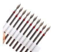 Mozulon Lot de 10 fraises à ongles diamantées for machine de manucure électrique, limes de nettoyage des cuticules, accessoires d'équipement(10PC-NO7)