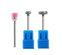 Mozulon Lot de 2 fraises à ongles diamantées, fraises rotatives, embouts de nettoyage des cuticules, appareil for manucure, limes à ongles, outils d'art(Set 3(3pcs))