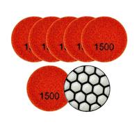 Mozulon Lot de 7 mini disques de polissage diamantés de 50 mm de diamètre en résine for polisseuse flexible de pierre en granit et marbre (5 cm).(7Pcs Grit1500)