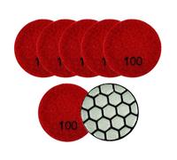 Mozulon Lot de 7 mini disques de polissage diamantés de 50 mm de diamètre en résine for polisseuse flexible de pierre en granit et marbre (5 cm).(7Pcs Grit100)