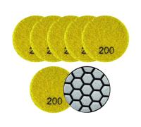 Mozulon Lot de 7 mini disques de polissage diamantés de 50 mm de diamètre en résine for polisseuse flexible de pierre en granit et marbre (5 cm).(7Pcs Grit200)