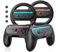 Mozuper Switch 2 Joy-Con Poignées et volants pour Nintendo Switch 2 (2025) Mario Kart World, avec 4 capuchons de pouce, design ergonomique antidérapant pour manettes Joy-Con 2